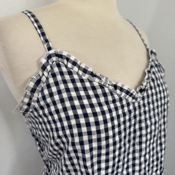 Sim and Sam Top Womens S Violet Gingham V Neck Ruffle Trim Cottagecore Y2K - Picture 6 of 11